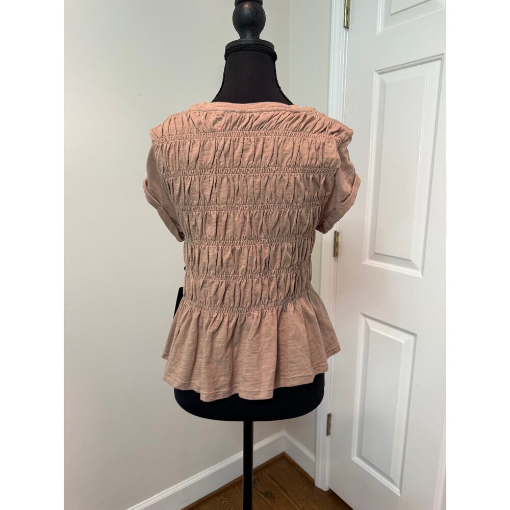 Emerson Lang Beige Ruffled Smock Top - Picture 4 of 5